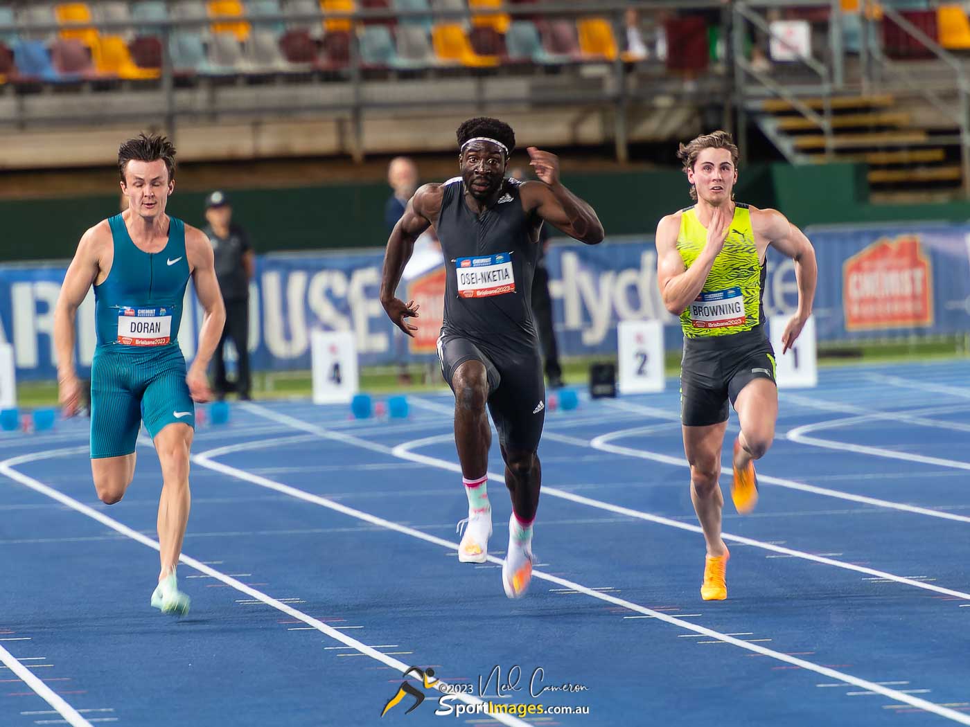 Jake Doran, Edward Osei-Nketia, Rohan Browning, Men's 100m A Race