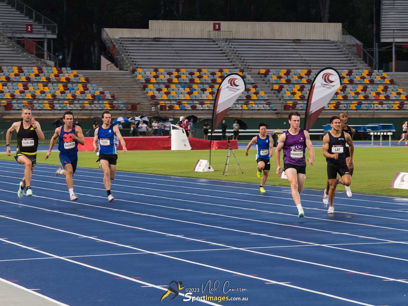 Lachlan Kennedy, Julian Lay, Heat 2, Men Open 100m
