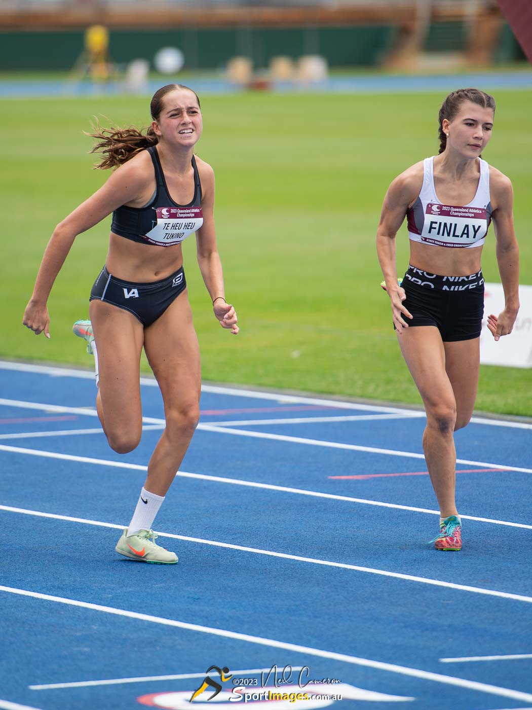 Minka Te Heu Heu Tukino, Jasmine Finlay, Girls 100m Under 16 Heat 1