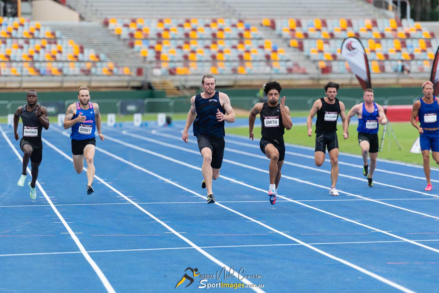 Men 100 Metre Open, Heat 1 Semi-Finals